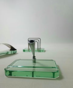 Fontana Arte Glass Italian Design 1950s Desk Sets of 3