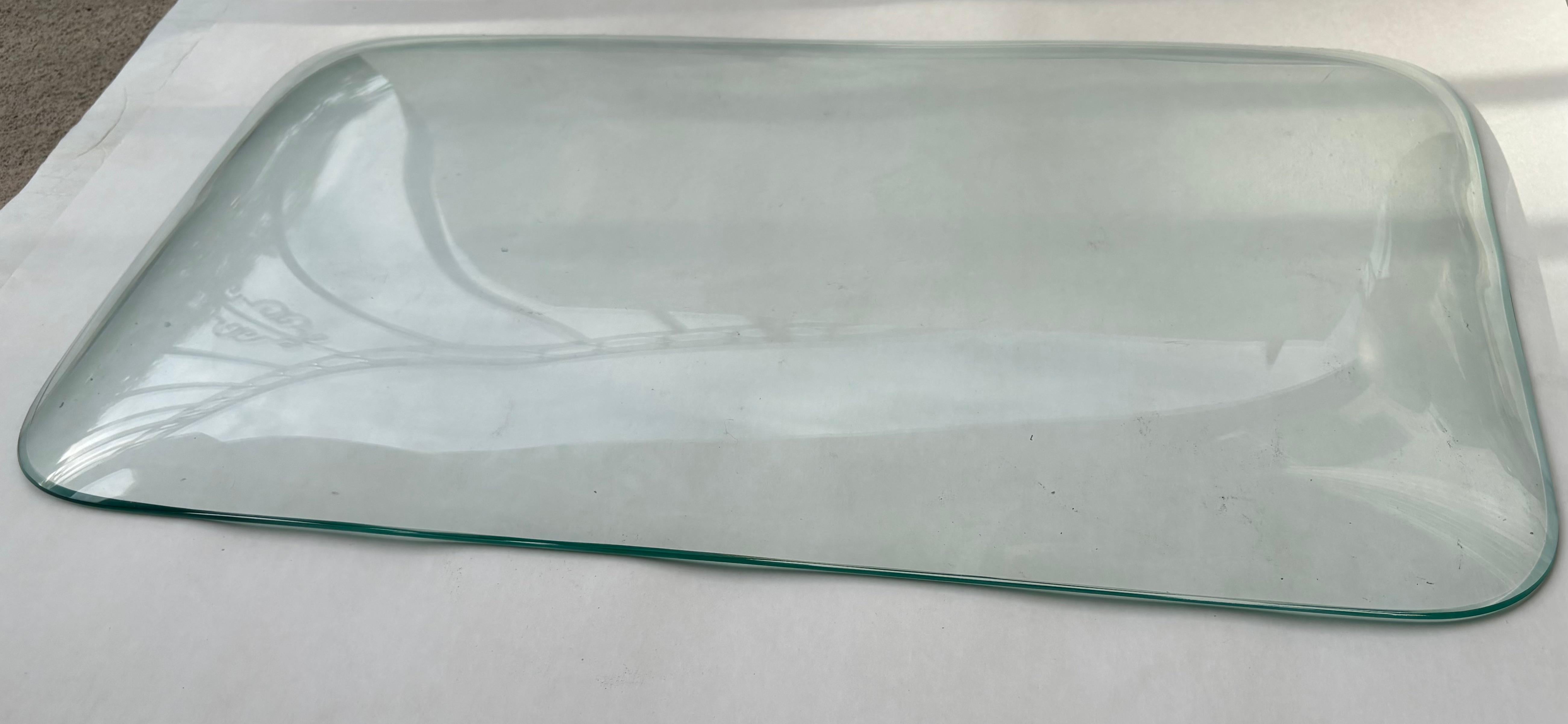 Fontana Arte , großer Glasaufsatz / Tablett , Säurezeichen . (Italienisch) im Angebot