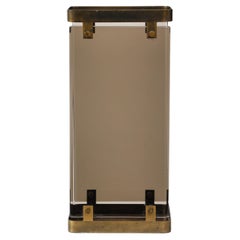 Fontana Arte Glass Umbrella Stand with Brass Frame, Italy, 1960