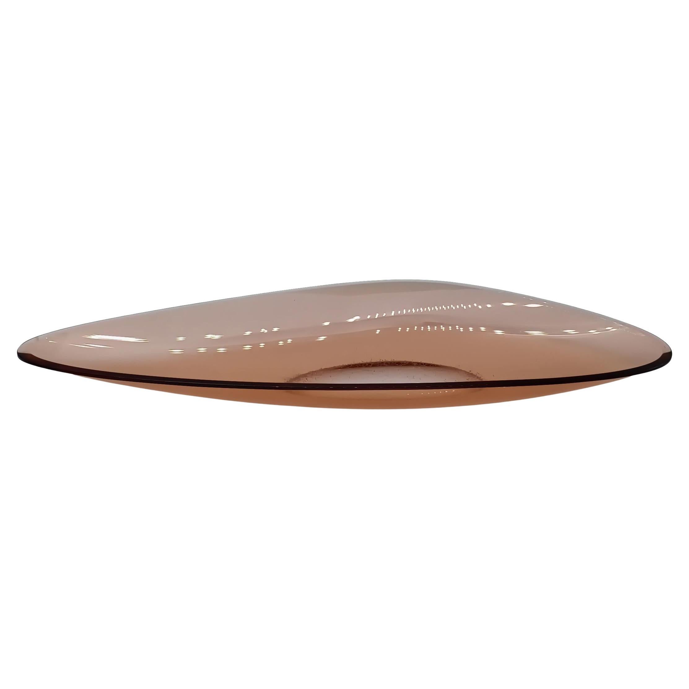 Centro de mesa grande de cristal Fontana Arte Mod.1639, Italia Años 60