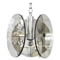Fontana Arte Grey Glass Mid-Century Chandelier