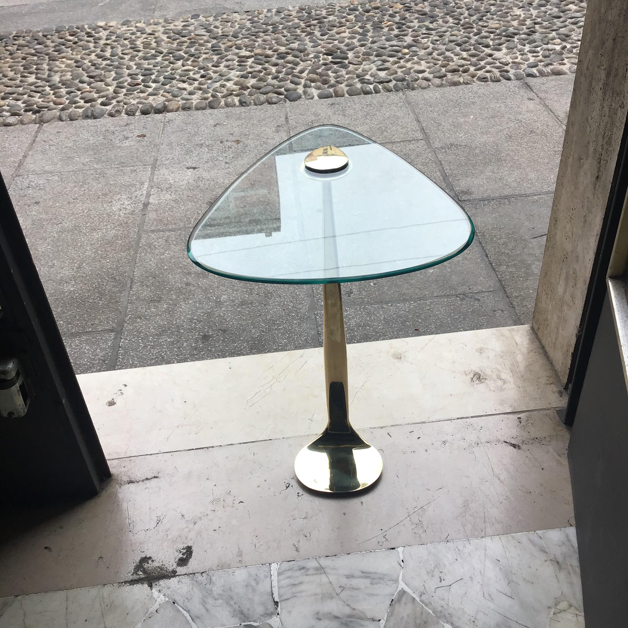 Fontana Arte Gueridon Latón Vidrio 1955 Italia en venta 5