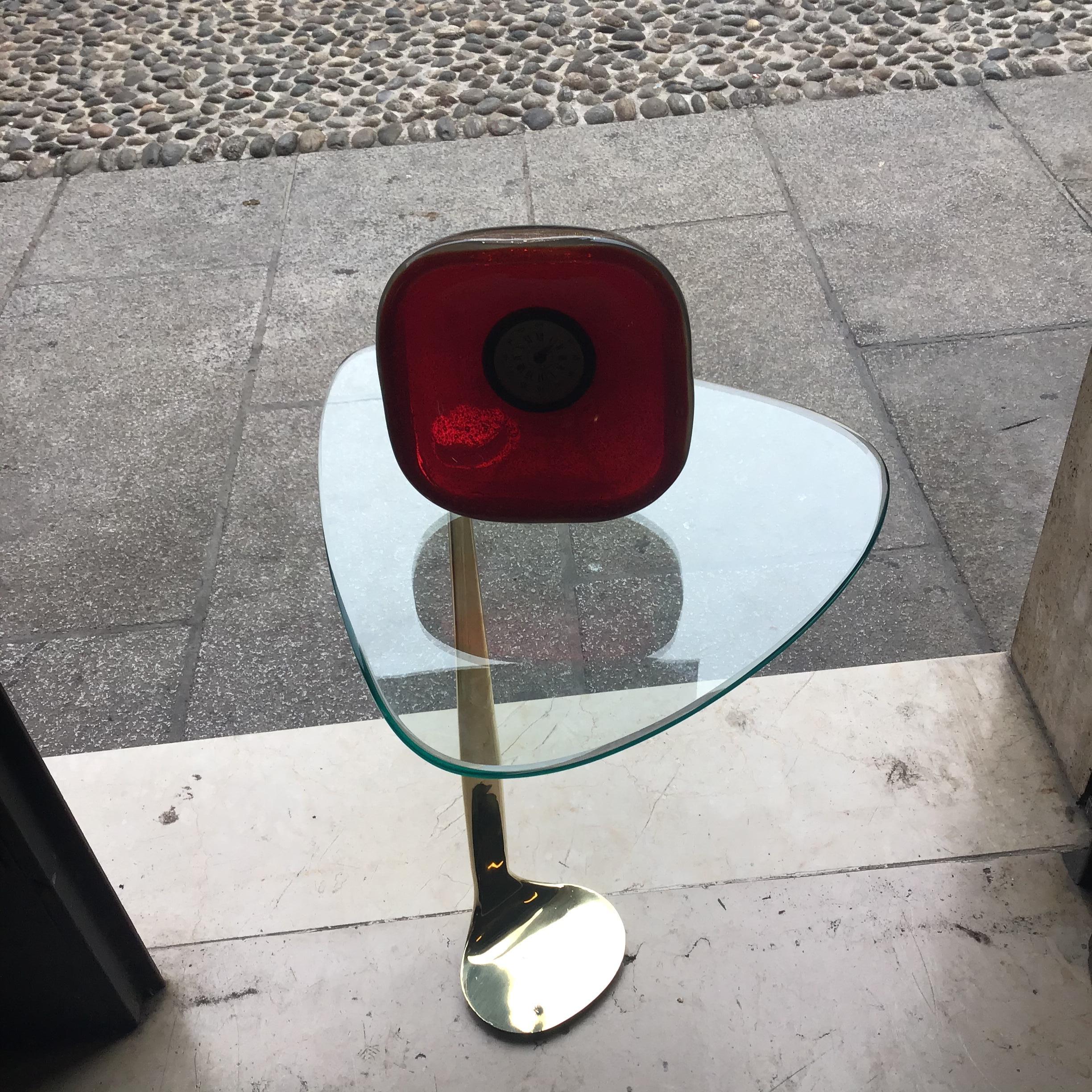 Fontana Arte Gueridon Latón Vidrio 1955 Italia Italian en venta