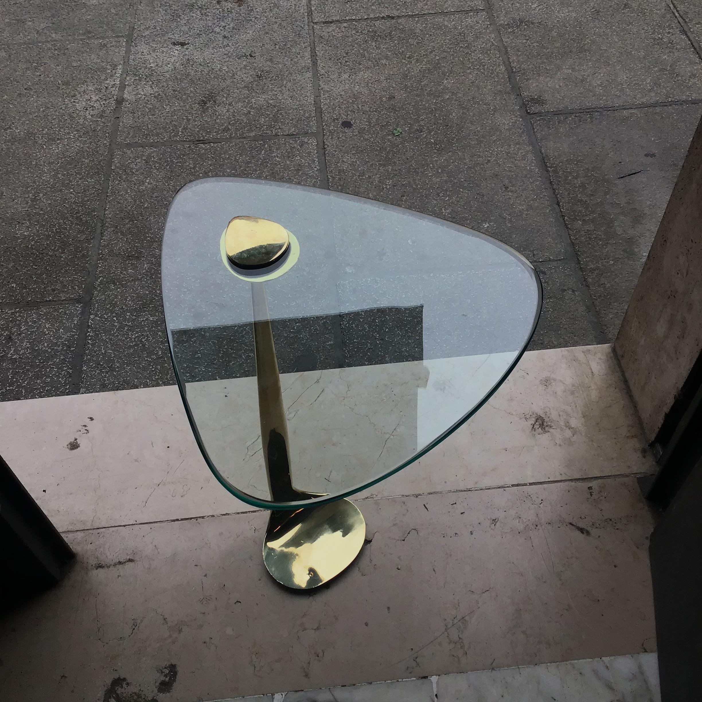 Fontana Arte Gueridon Latón Vidrio 1955 Italia en Bueno estado para la venta en Milano, IT