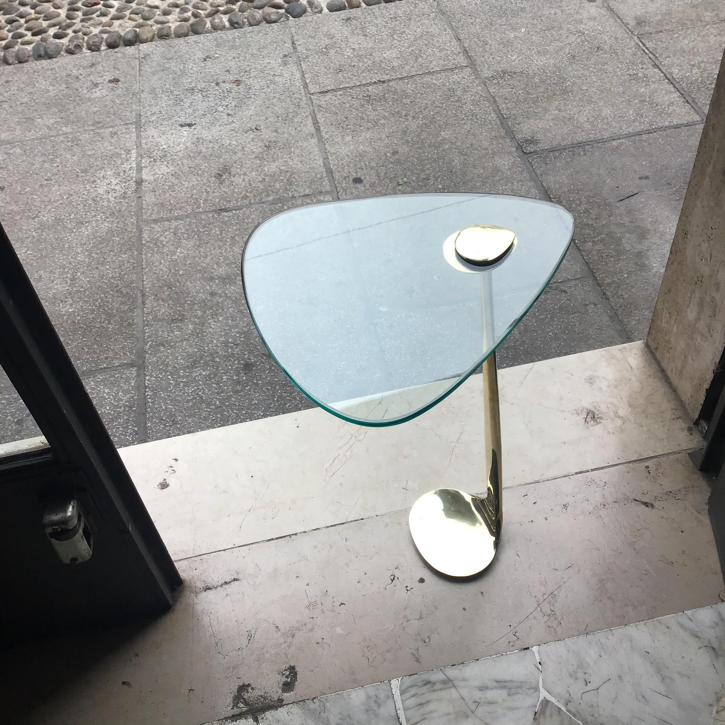 Fontana Arte Gueridon Latón Vidrio 1955 Italia en venta 2