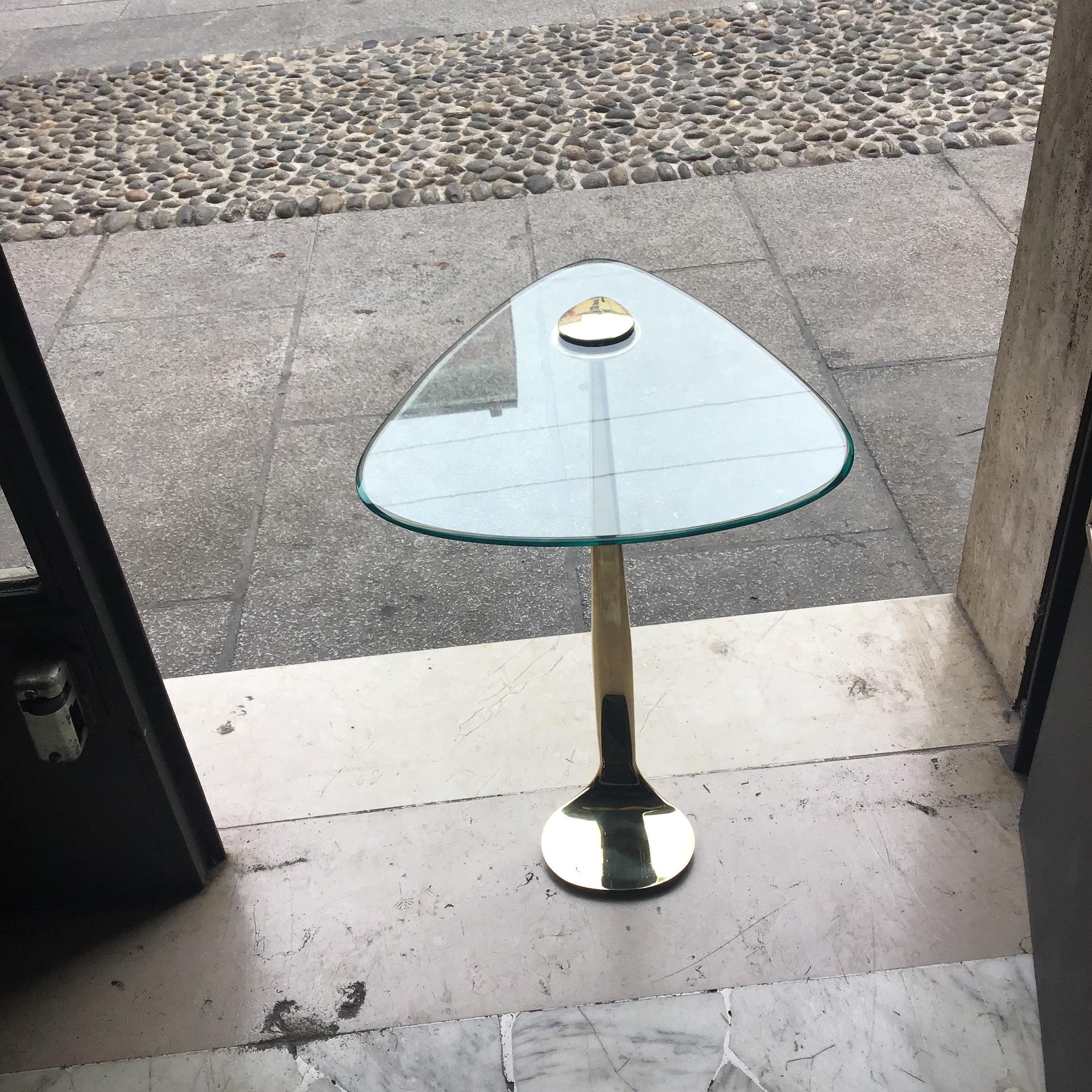 Fontana Arte Gueridon Latón Vidrio 1955 Italia en venta 3