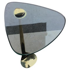 Fontana Arte Gueridon Laiton Verre 1955 Italie