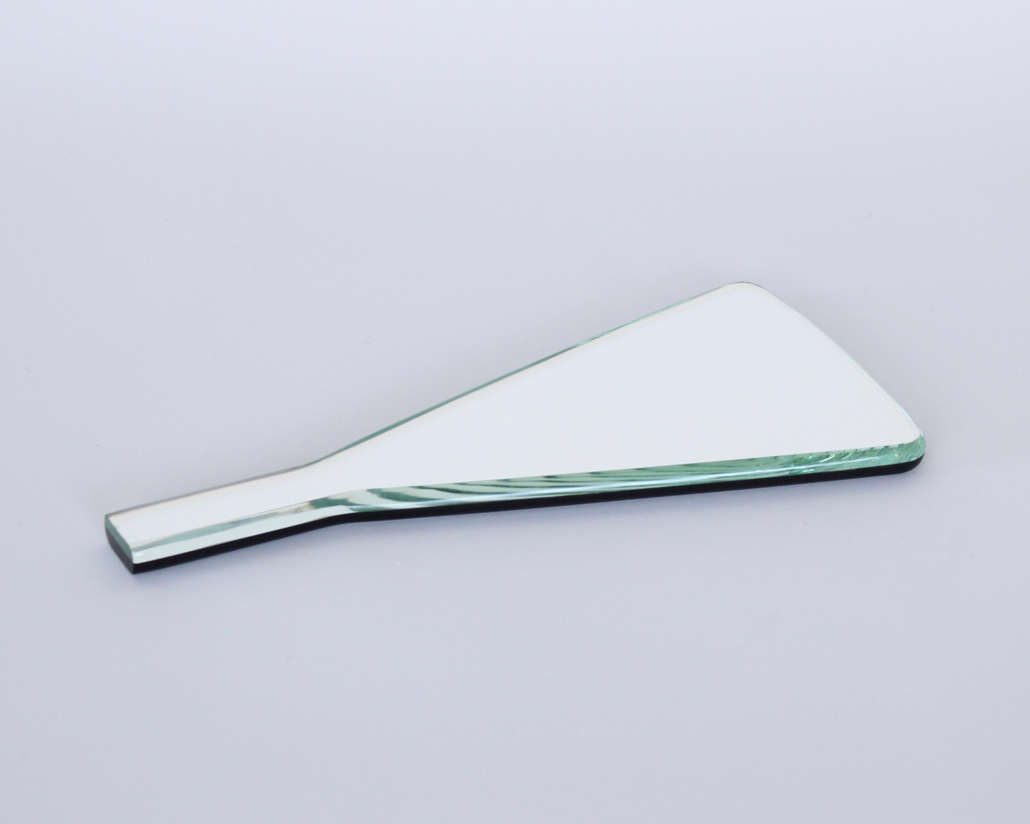 Beveled Fontana Arte Hand Mirror by Italian Architect Gio Ponti