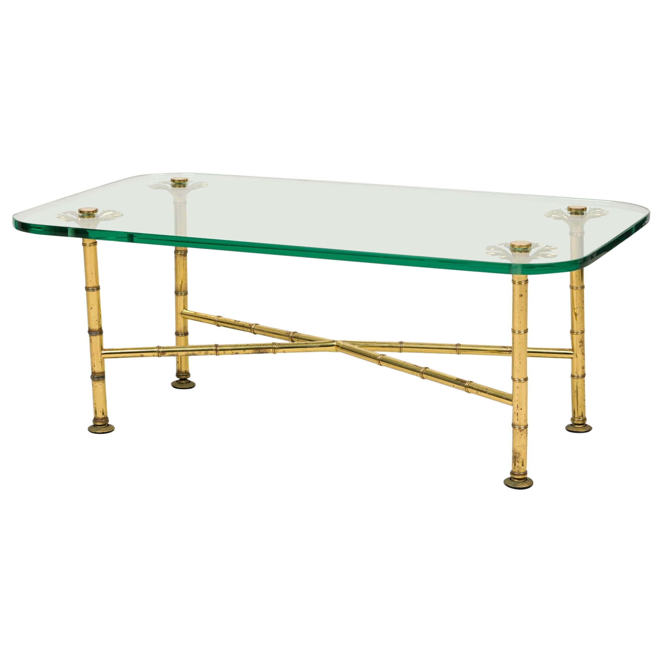 Fontana Arte Italian Mid-Century Brass and Glass Low / Coffee Table
