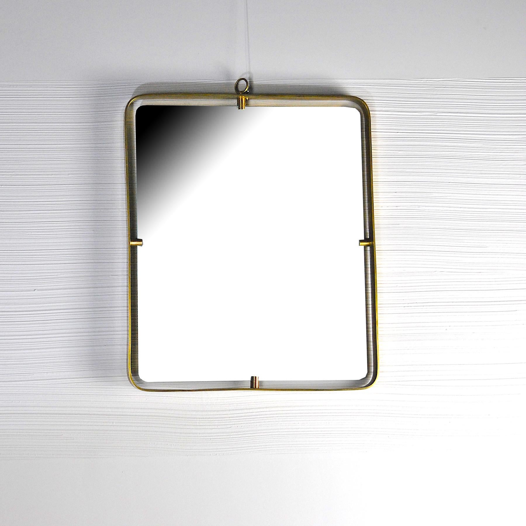 Fontana Arte Italian Midcentury Mirror in Brass 3