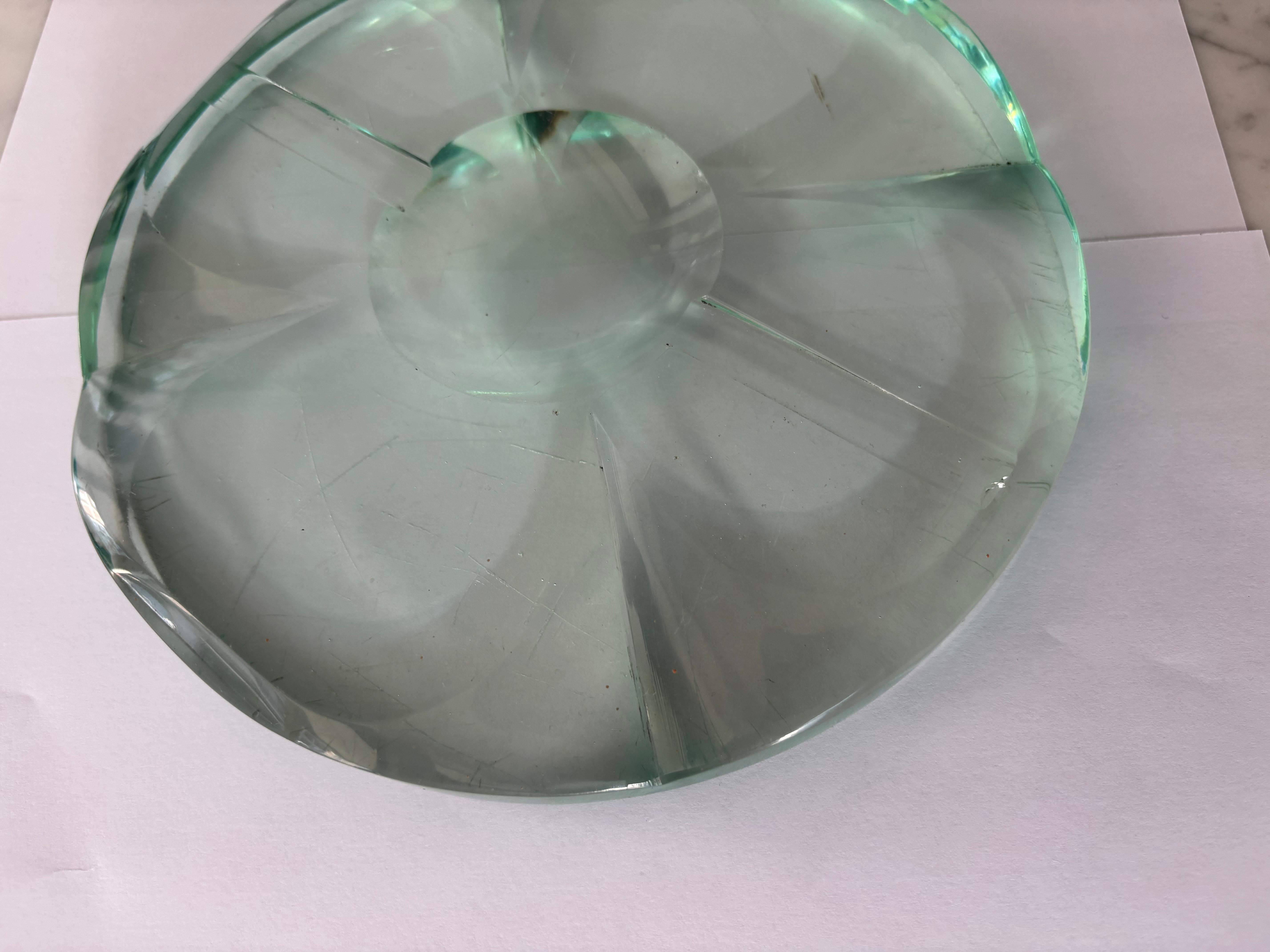 Metà XX secolo Posacenere o centrotavola in cristallo di Fontana Arte, anni '50 in vendita
