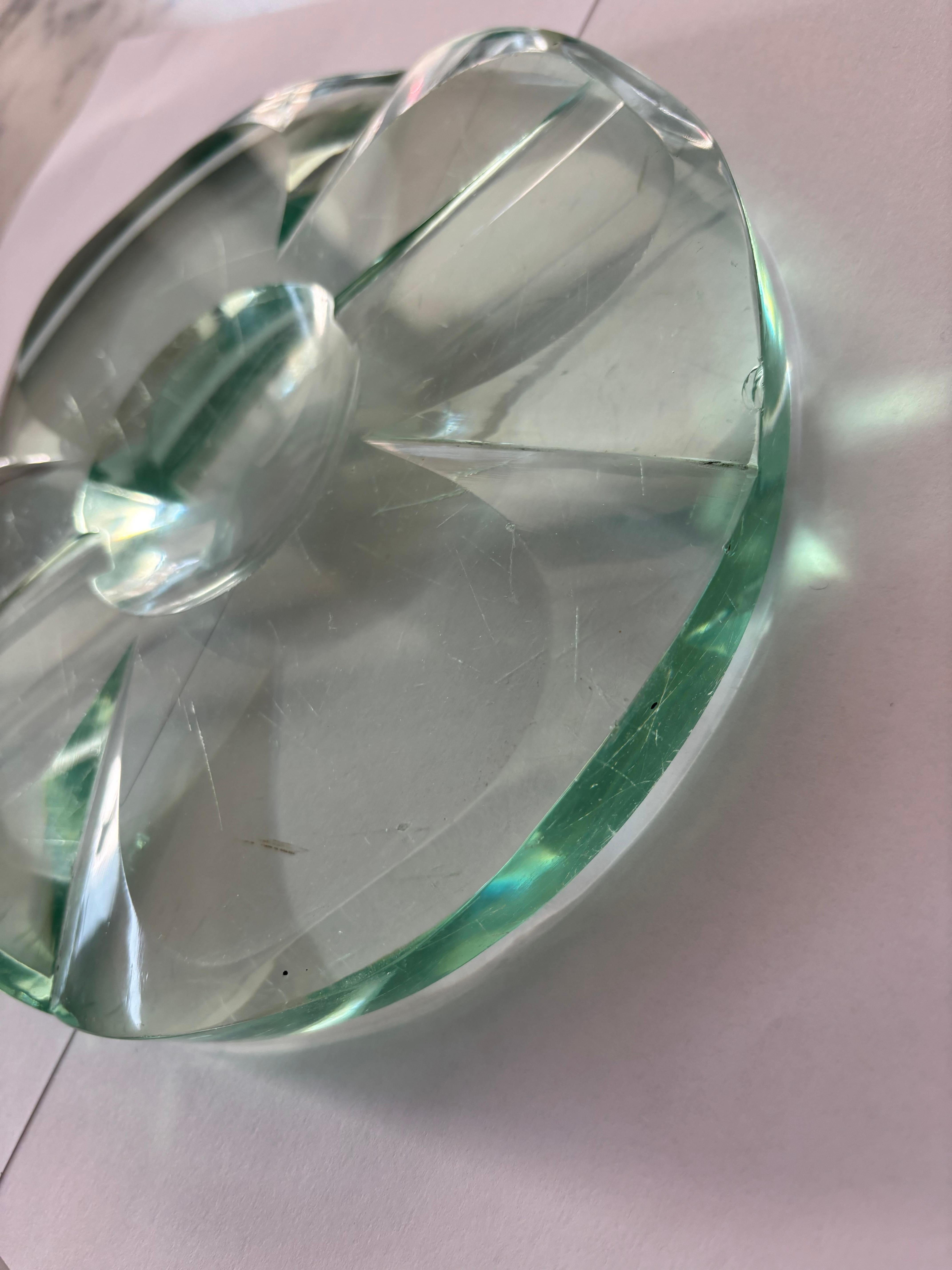 Cristallo Posacenere o centrotavola in cristallo di Fontana Arte, anni '50 in vendita