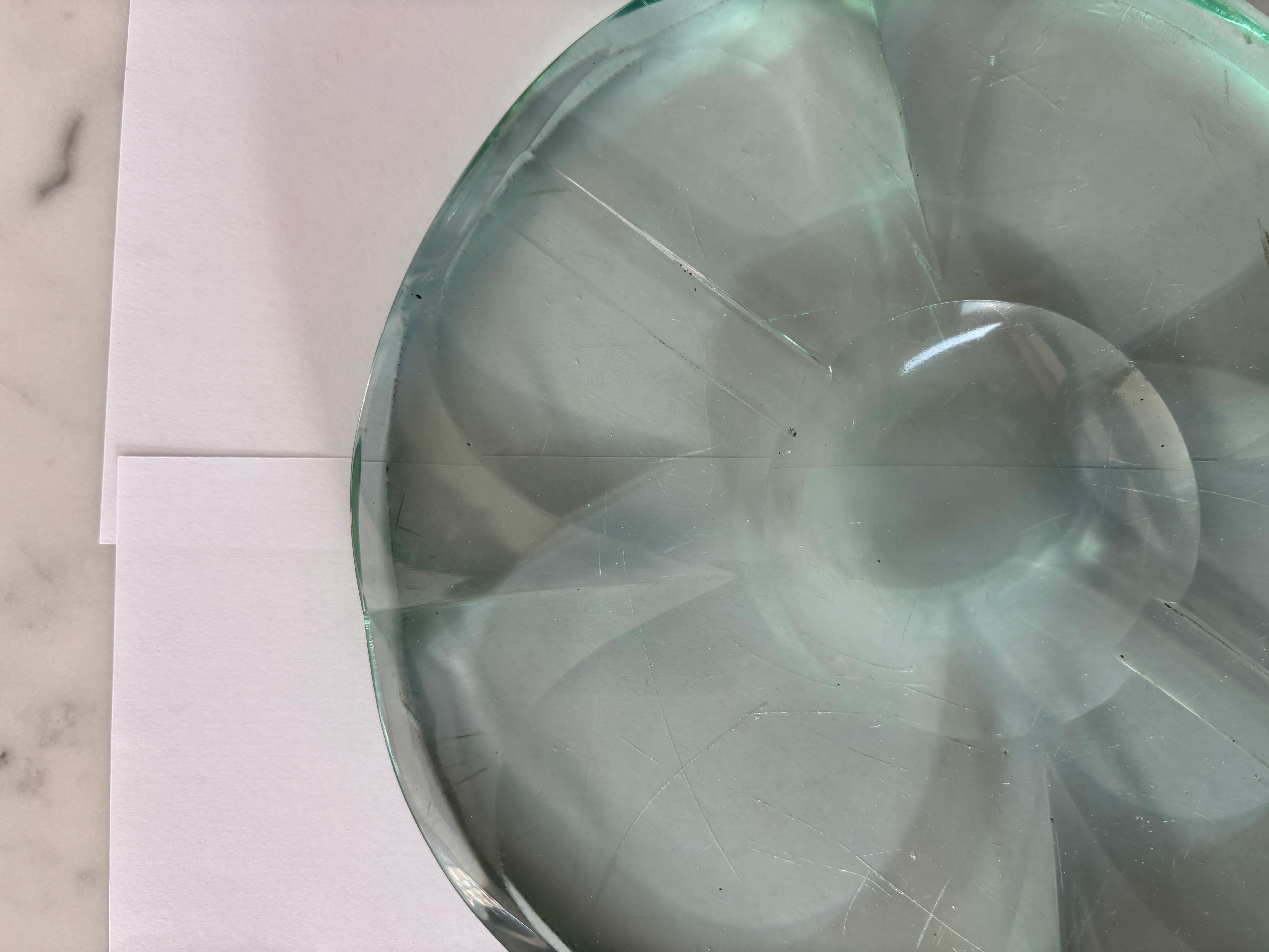 Posacenere o centrotavola in cristallo di Fontana Arte, anni '50 in vendita 2