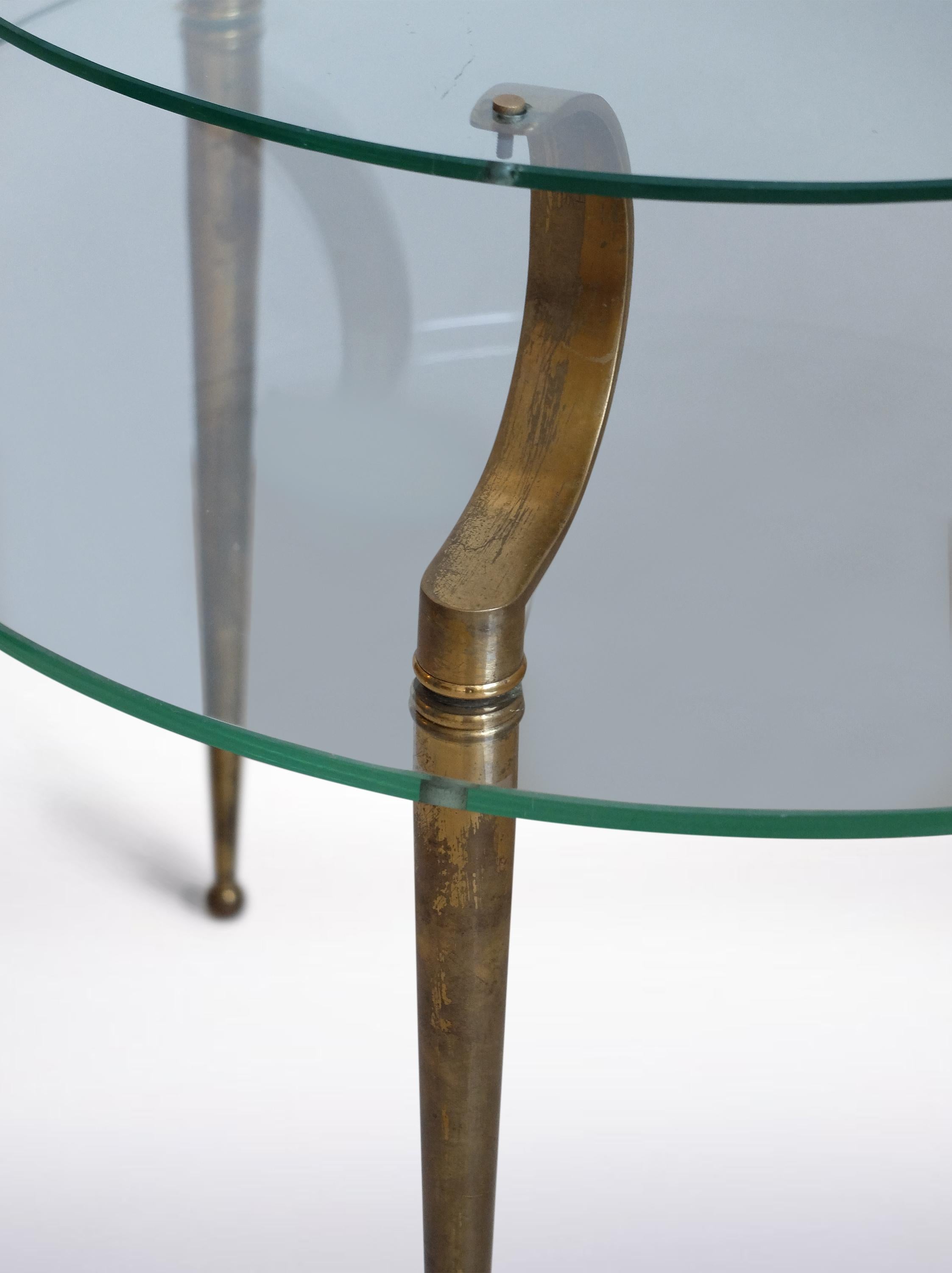 Brass Fontana Arte Attributed, Italian Mid-Century Modern Coffee Table, 1940 ca