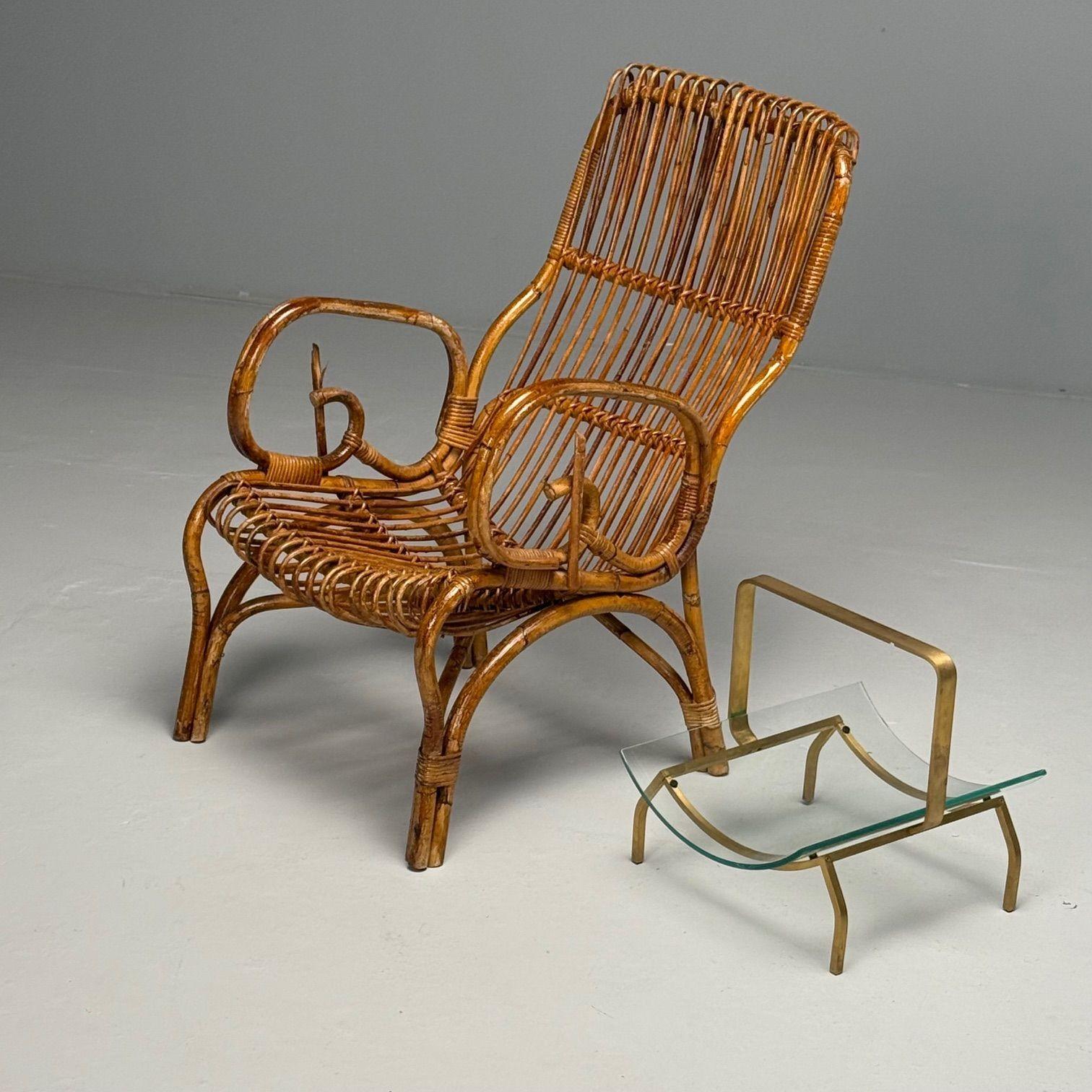 Fontana Arte, Italienische Mitte des Jahrhunderts Modern, Zeitschriftenständer, Messing, Glas, 1970er im Angebot 5