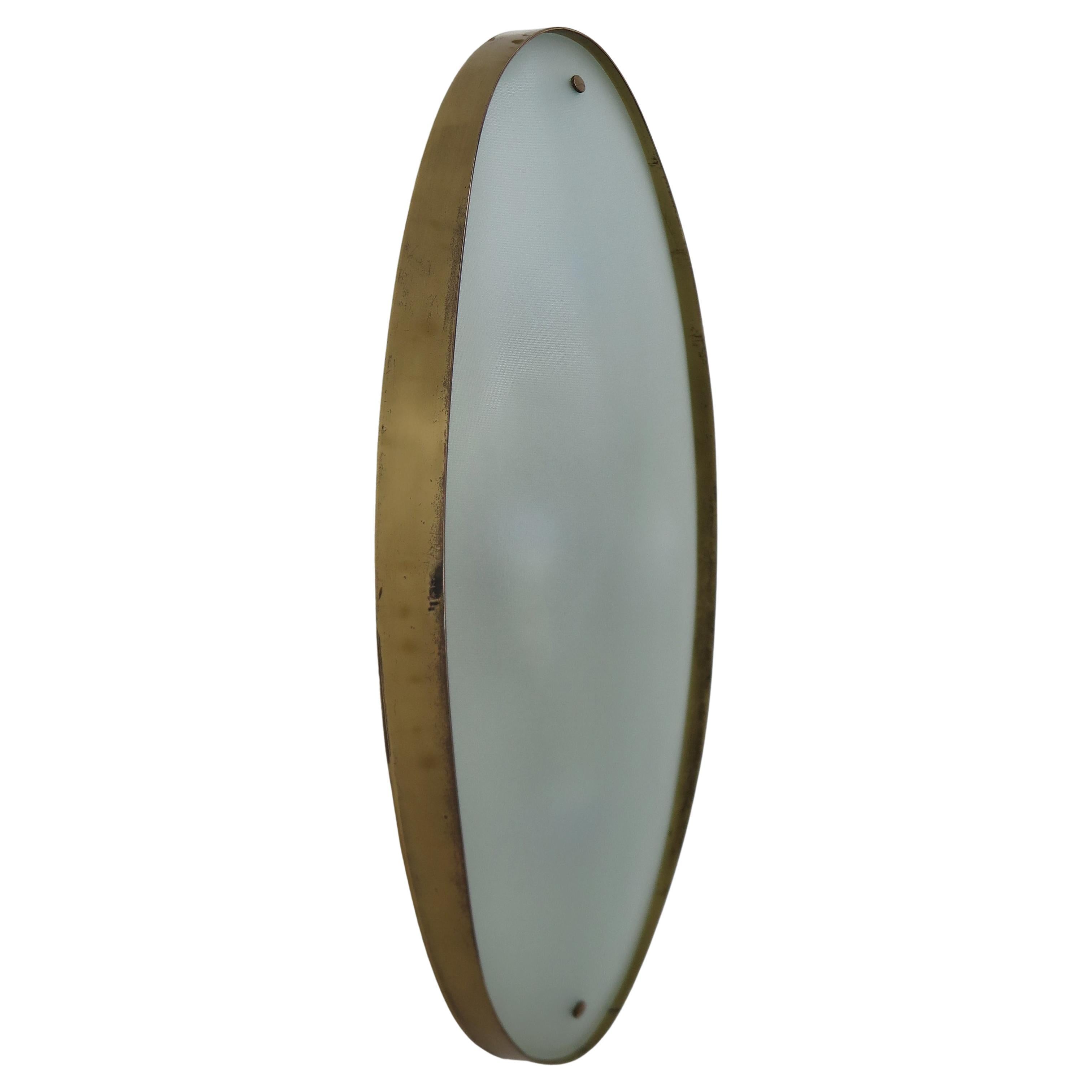 Fontana Arte, lampada da parete o da soffitto in vetro e ottone del Medioevo, anni '50