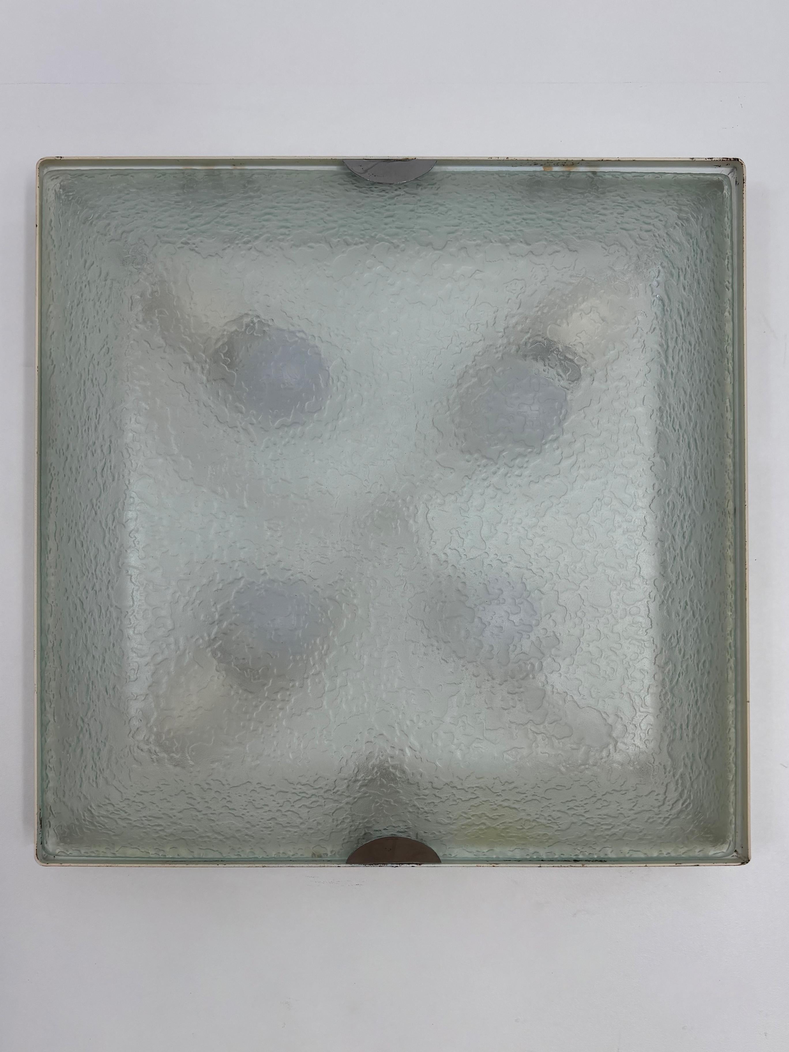 Fontana Arte Italian Midcentury Metal Glass Sconces Wall Lamps 1960s For Sale 2