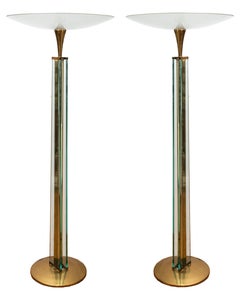 Fontana Arte Italian Modern Torchieres, Pair