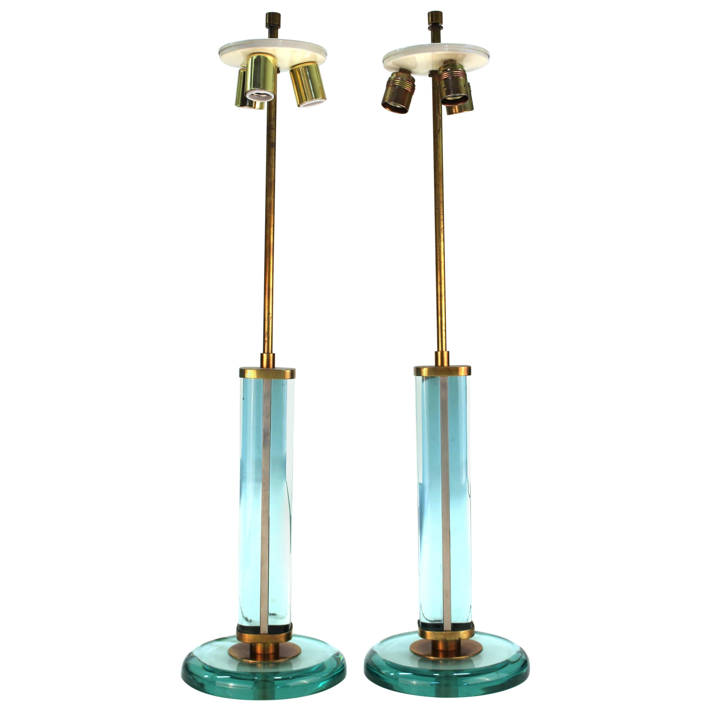 Fontana Arte Italian Modernist Table Lamps Attributed to Pietro Chiesa