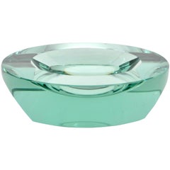 Fontana Arte Italian Sculpted and Mirrored Bottom Beveled Glass Vide Poche