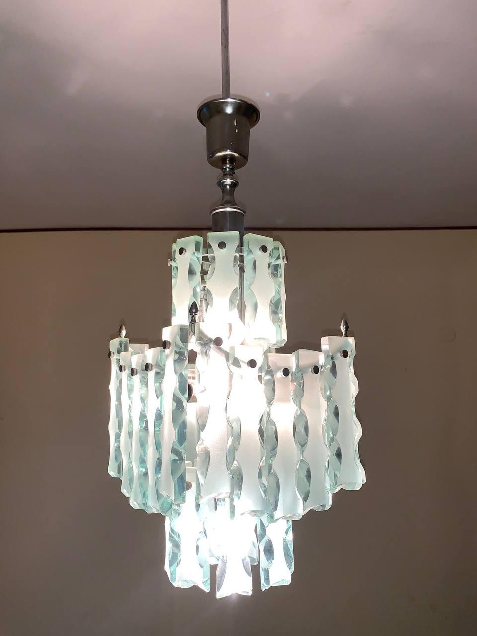 Lustre Fontana arte Zero Quattro Milan 1960. en vente 2
