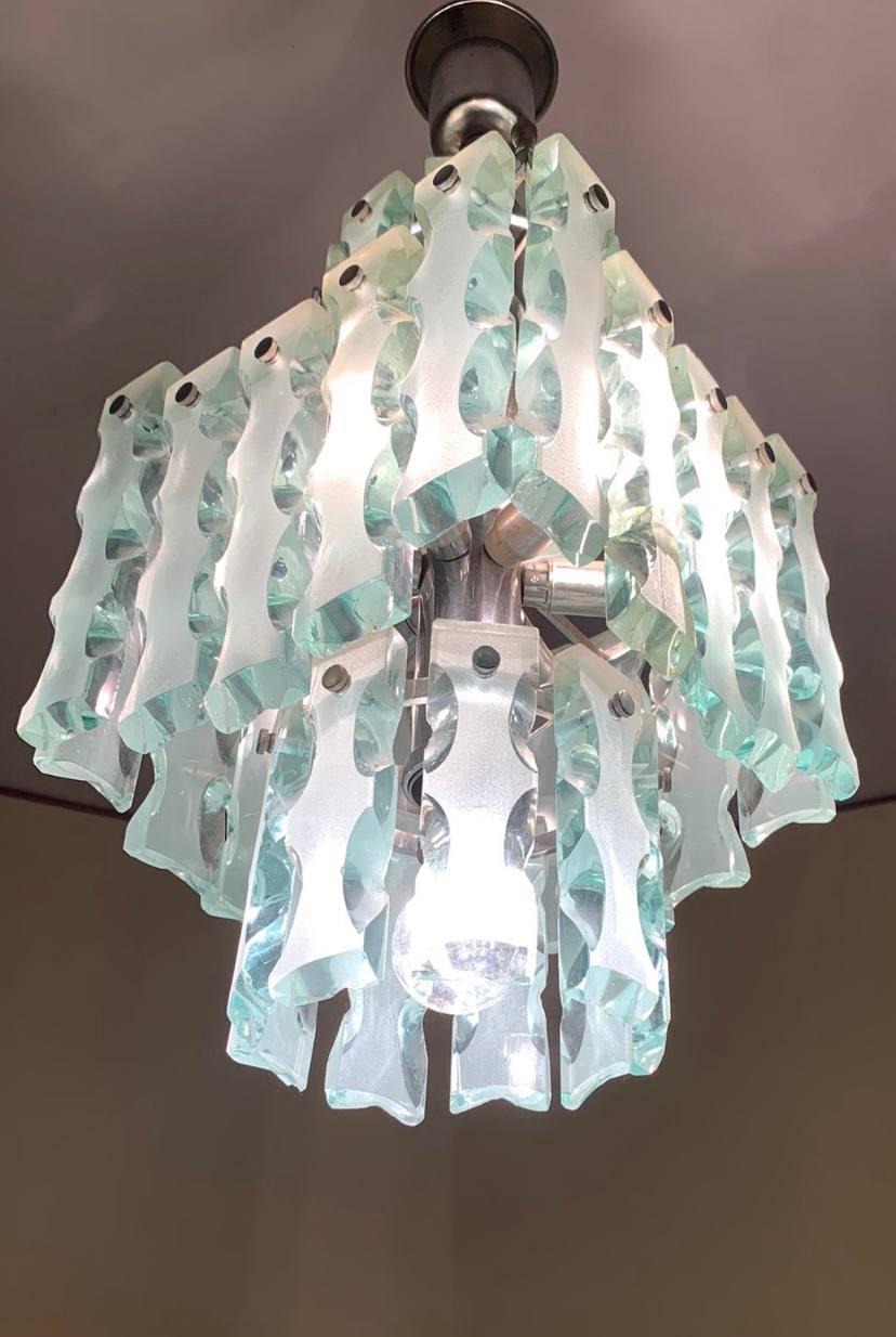 Lustre Fontana arte Zero Quattro Milan 1960. Bon état - En vente à Palermo, IT