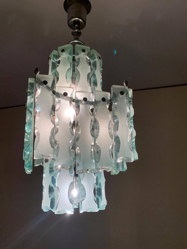 20th Century Lustre Fontana arte Zero Quattro Milan 1960. en vente