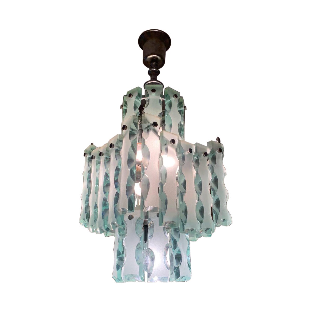 Fontana arte lampadario Zero Quattro Milano 1960.