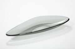 Centro de mesa grande de cristal gris Fontana Arte Model 1639