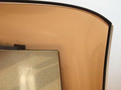 Fontana Arte Large Wall Mirror with Elegant Amber Glass Frame, Milano, 1950s