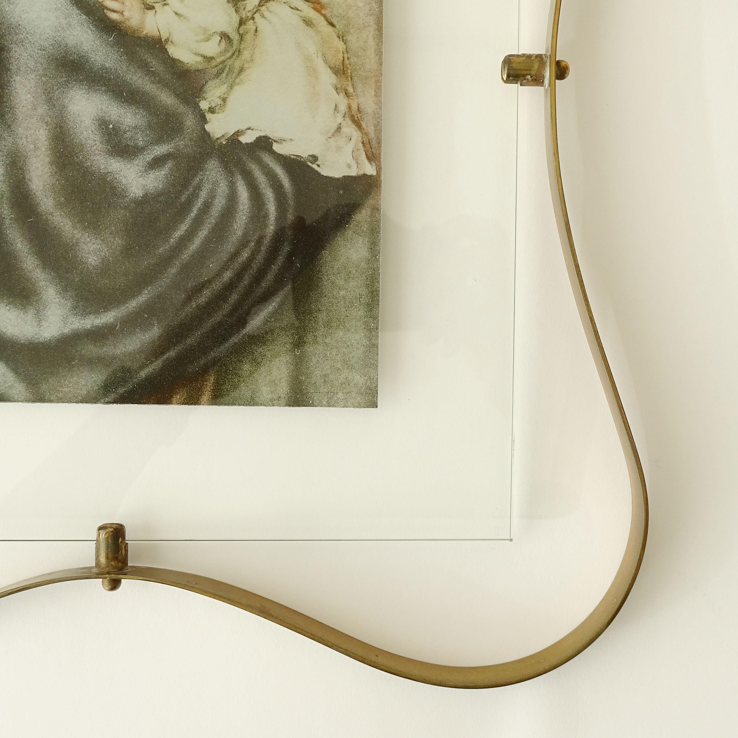 Fontana Arte Madonna and Child Brass Frame, Italy 1950s In Good Condition For Sale In Milan, IT