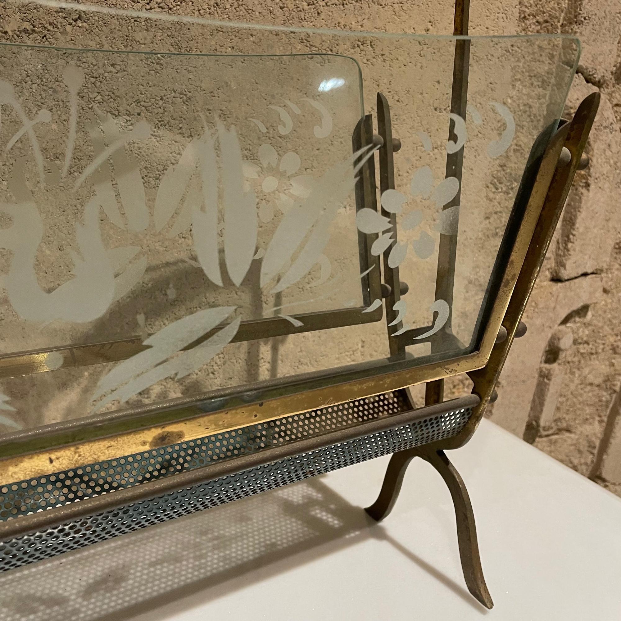 1950 Fontana Arte Porte-revues Verre d'art vénitien à fleurs Italie Bon état - En vente à Chula Vista, CA