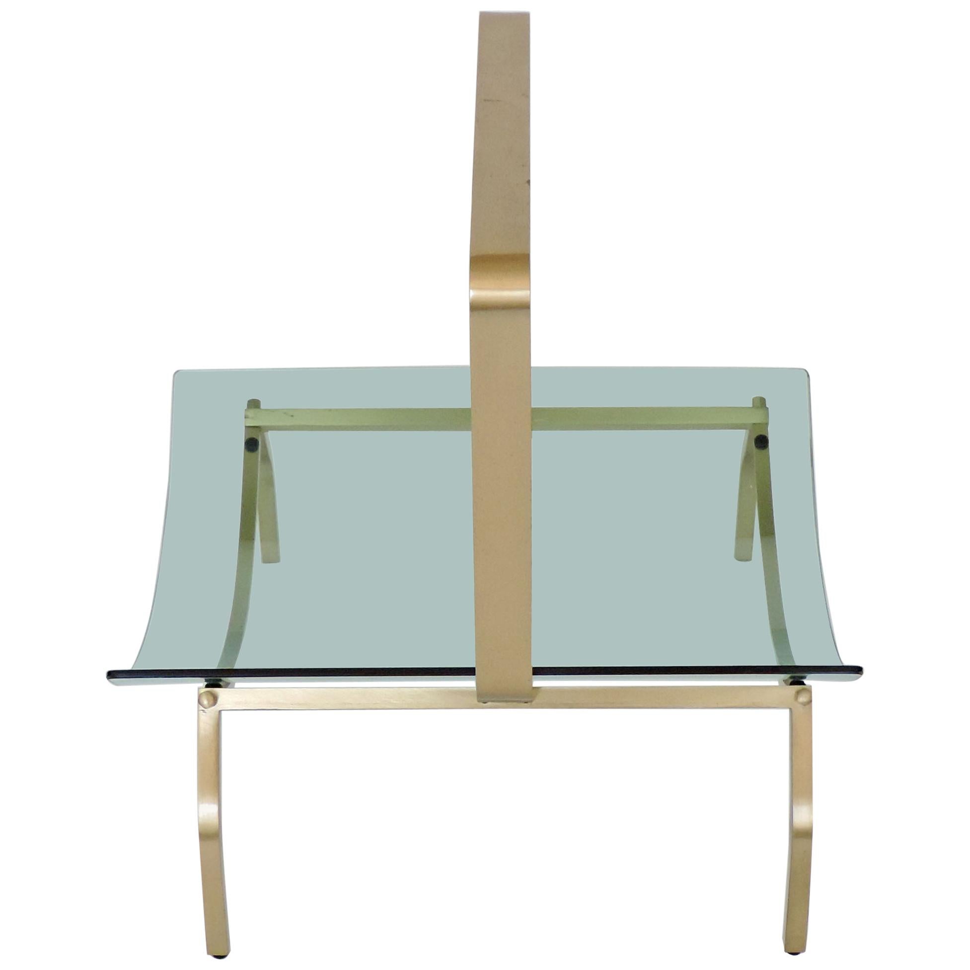 Fontana Arte Magazine Rack in Brass and Glass, Italy 1960s For Sale