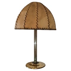 Fontana Arte Max Ingrand Tischlampe Messing Glas Holz Lampenschirm 1940 Italien