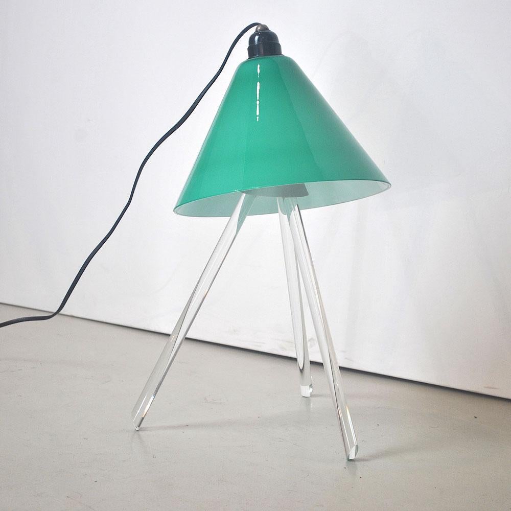 Opaline Glass Fontana Arte Midcentury Lamp Ali by Denis Santachiara