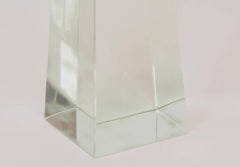 Fontana Arte Midcentury Large Massive Glass Obelisk, Milano, 1970s