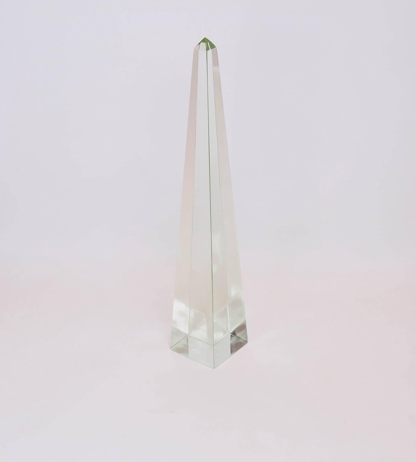 Fontana Arte Midcentury Large Massive Glass Obelisk, Milano, 1970s For Sale 3