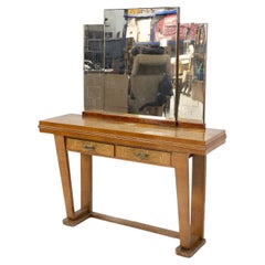 Fontana Arte Mid-Century Mirrored Console in Wood and Glass