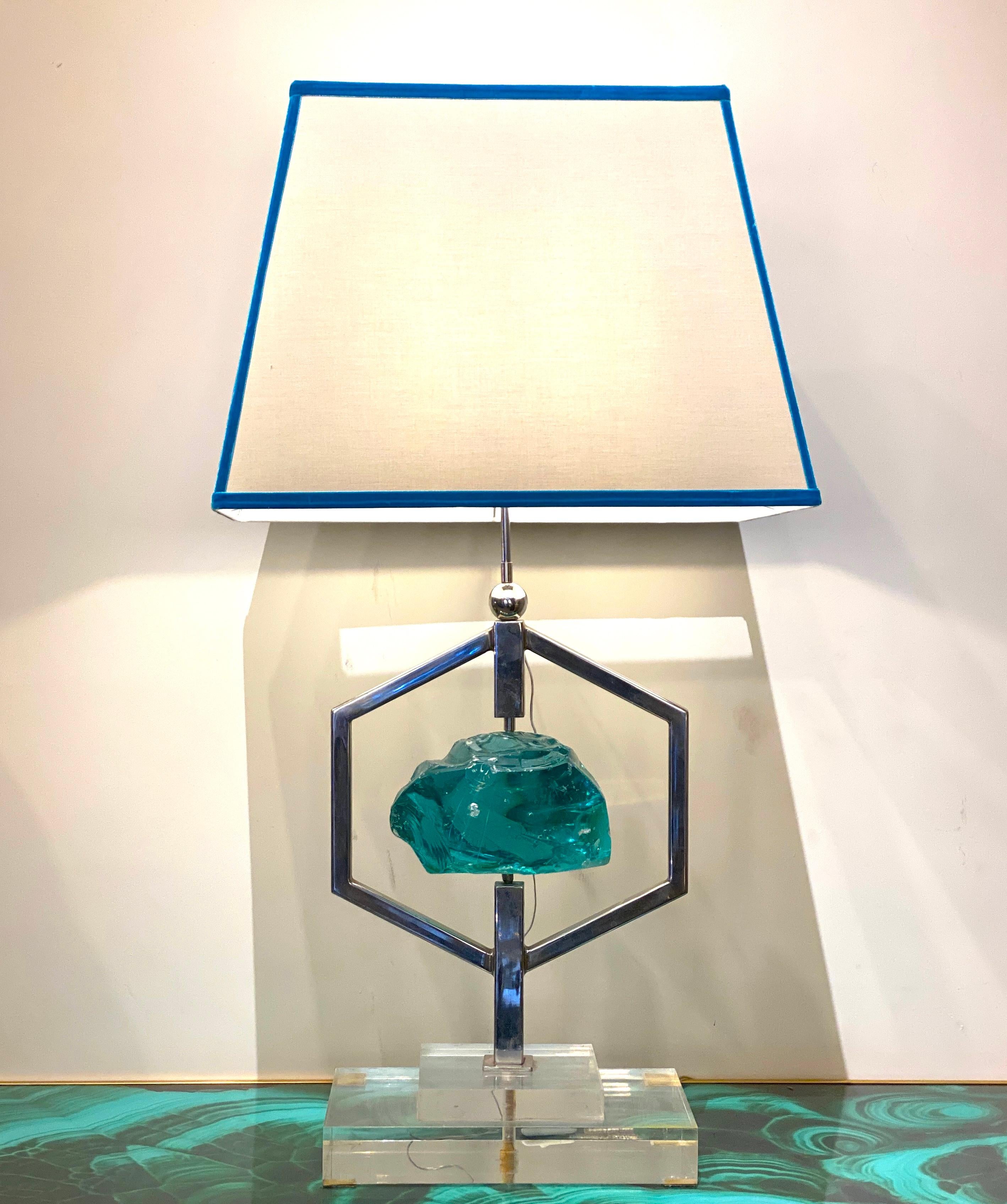 Fontana Arte Mid-Century Pair of Striking Table Lights Attributed to Max Ingrand For Sale 4
