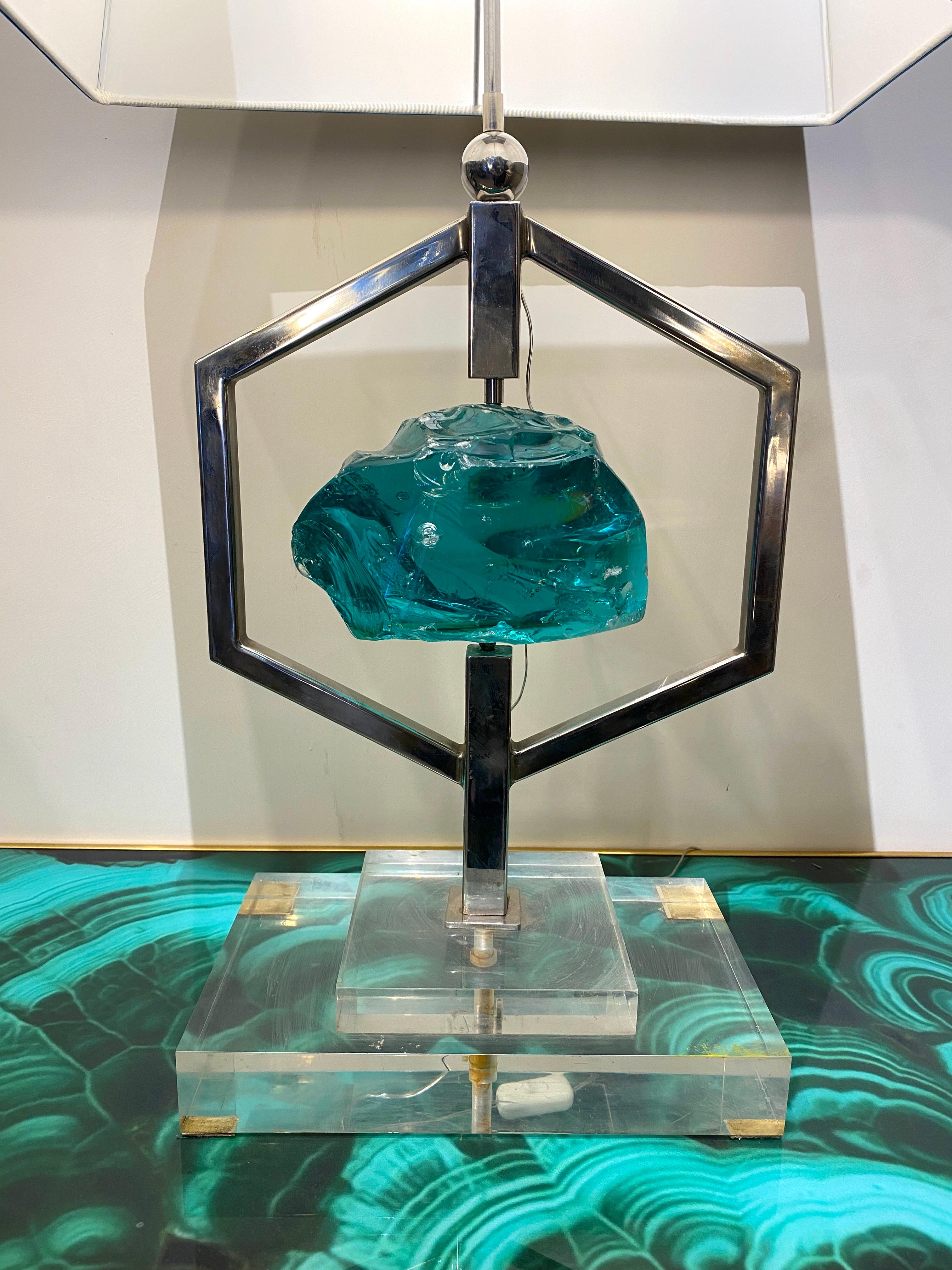 Fontana Arte Mid-Century Pair of Striking Table Lights Attributed to Max Ingrand For Sale 5