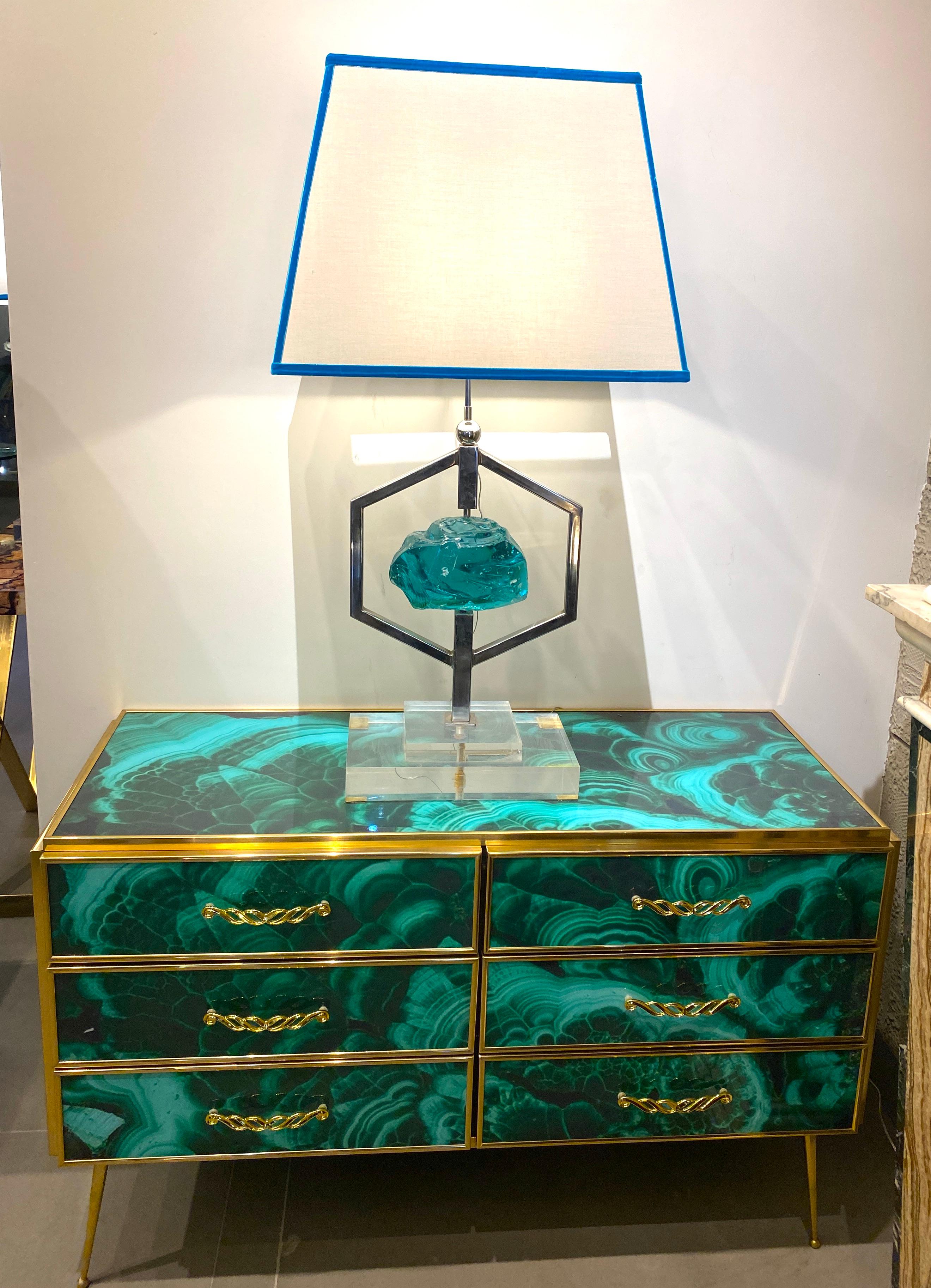 Mid-Century Modern Fontana Arte Mid-Century Pair of Striking Table Lights Attributed to Max Ingrand For Sale