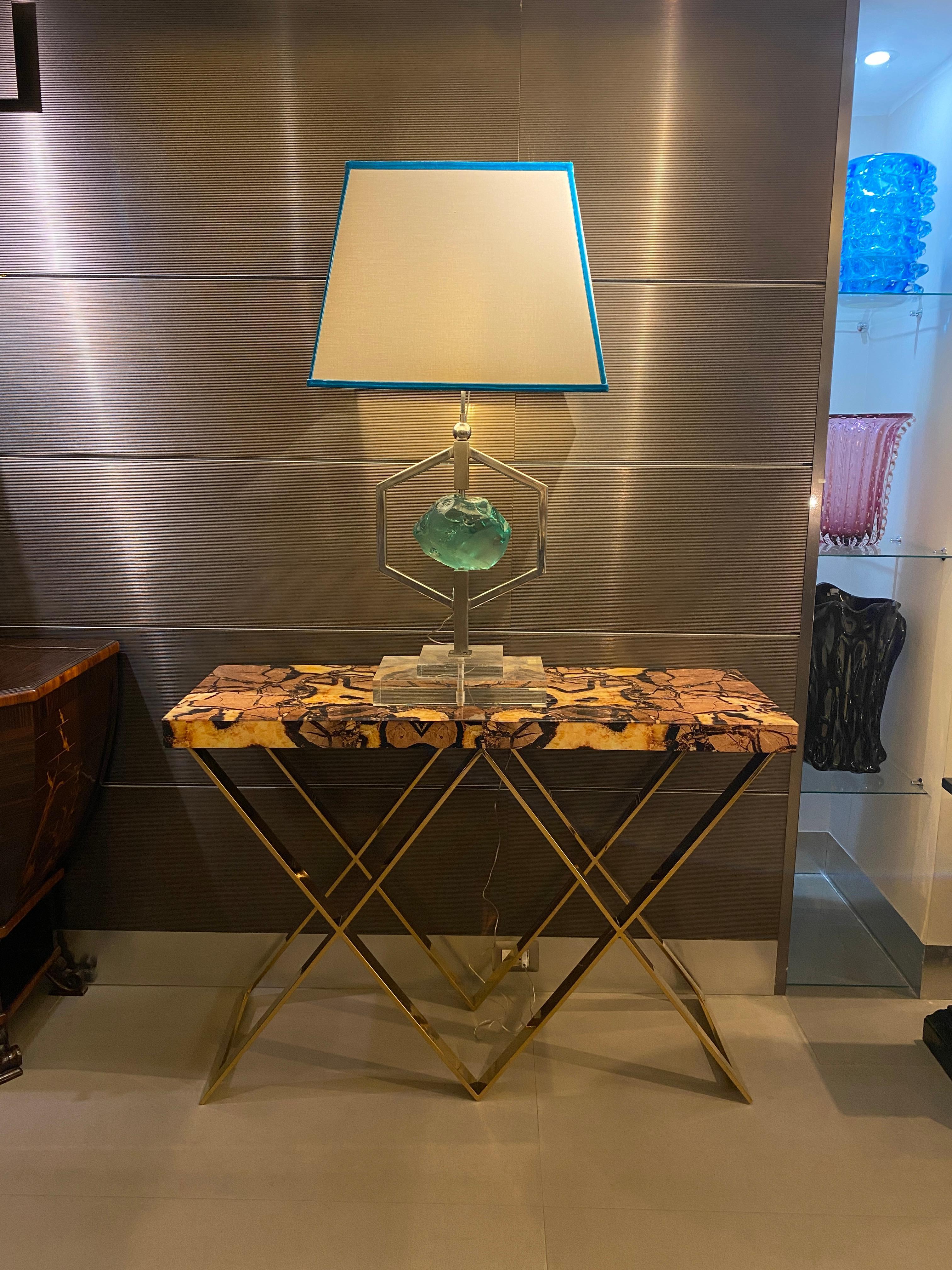 Italian Fontana Arte Mid-Century Pair of Striking Table Lights Attributed to Max Ingrand For Sale