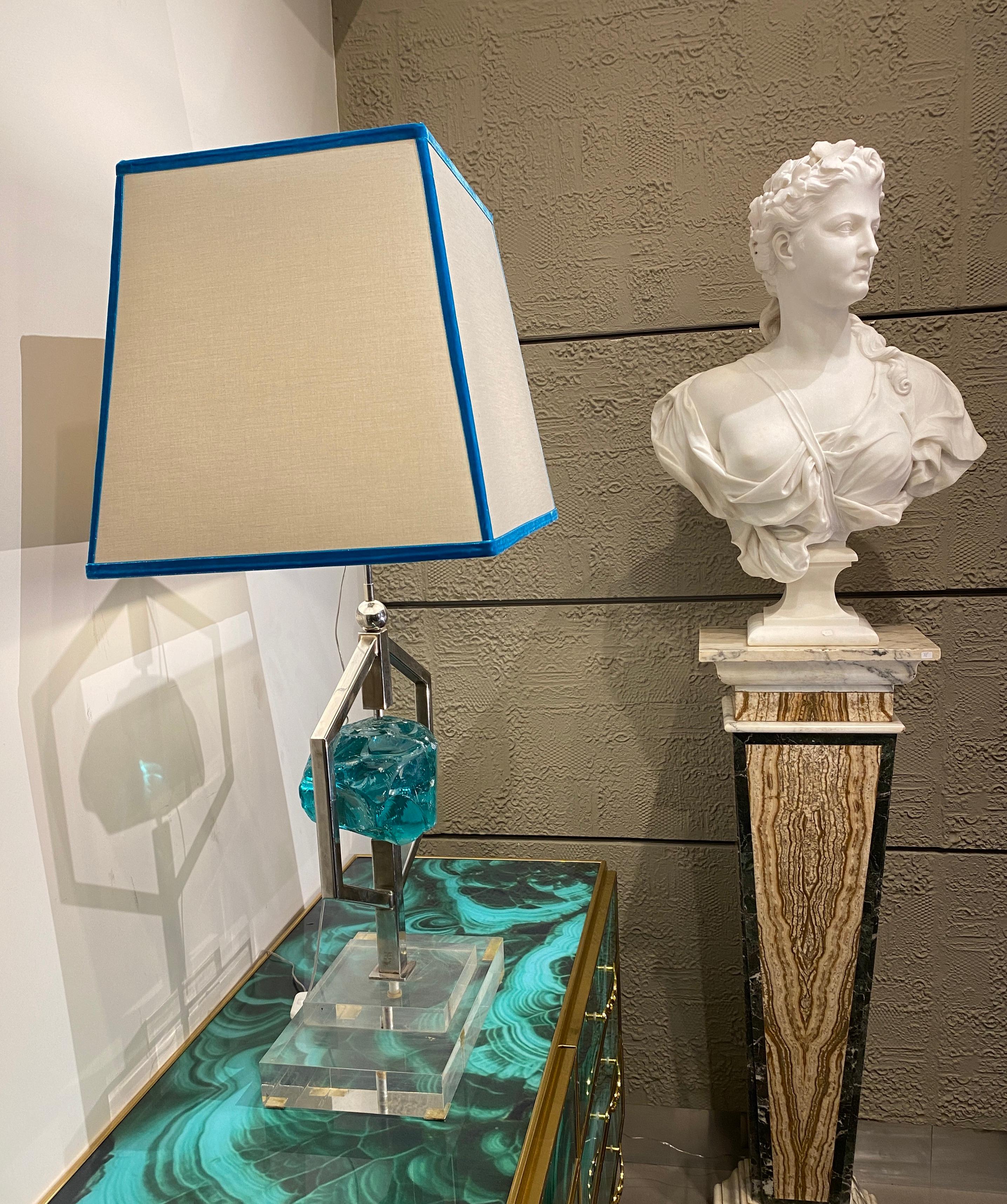 Mid-20th Century Fontana Arte Mid-Century Pair of Striking Table Lights Attributed to Max Ingrand For Sale
