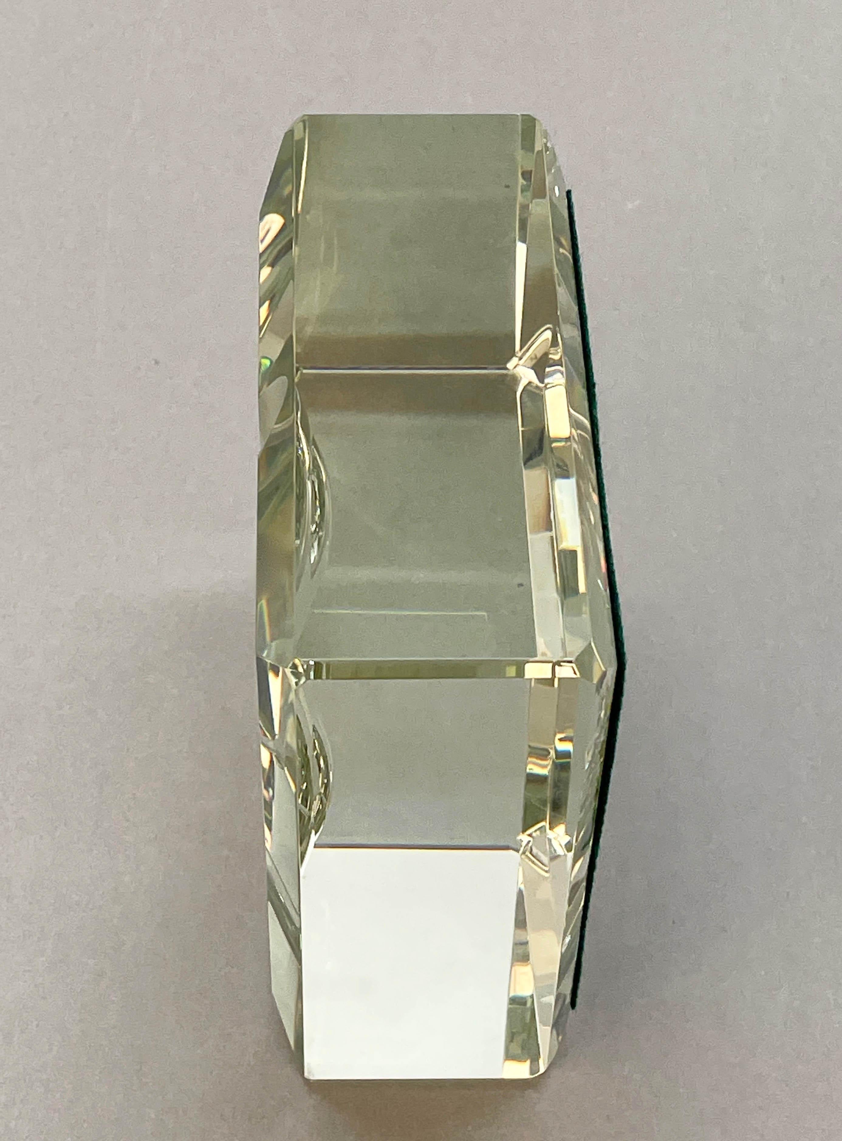 Fontana Arte Midcentury Crystal Glass Italian Squared Ashtray with Mirror, 1960s 2