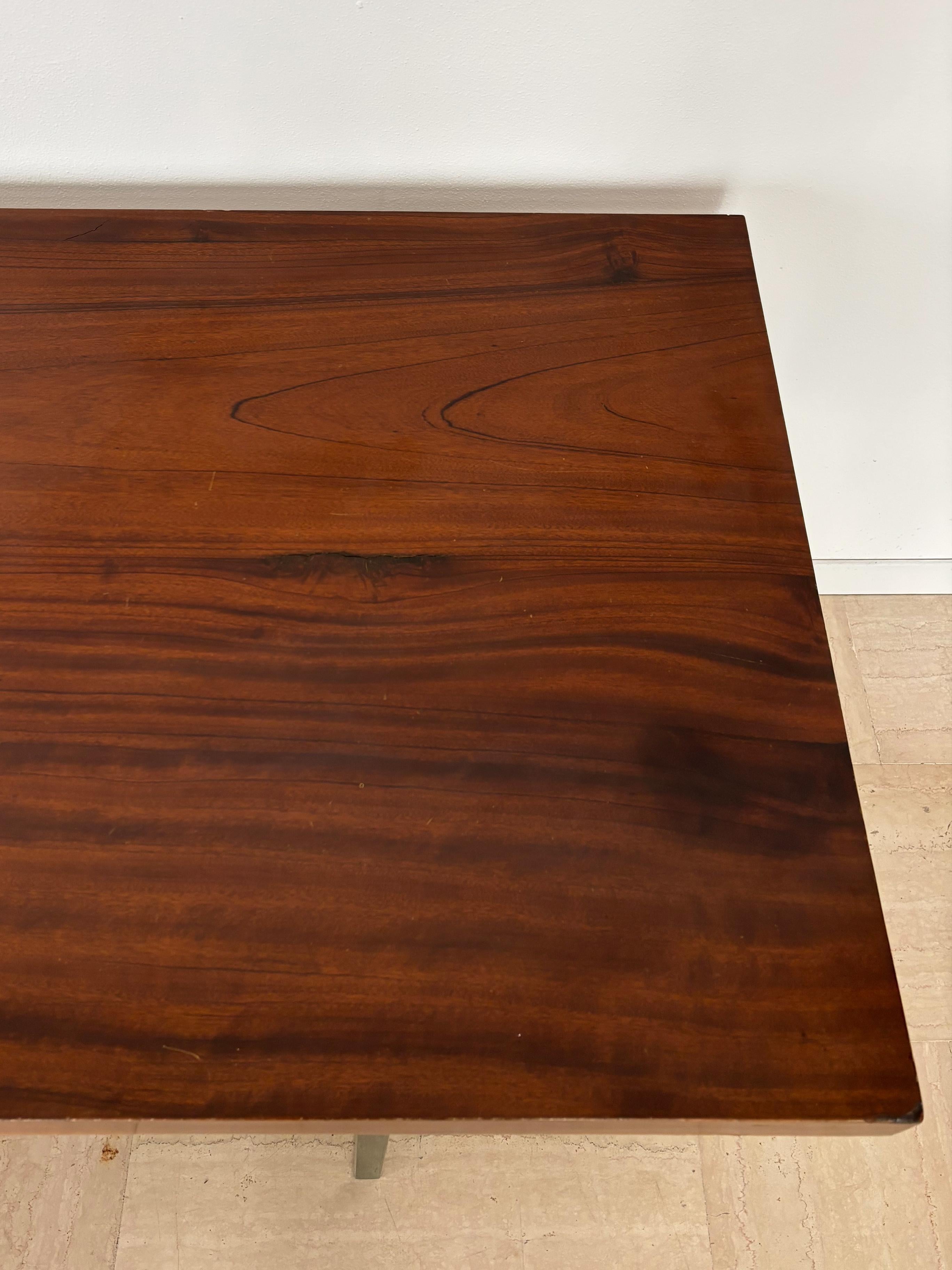 Table de salle à manger à consoles en verre et Wood Wood, Italie, milieu du siècle, Fontana Arte, années 1960 en vente 1