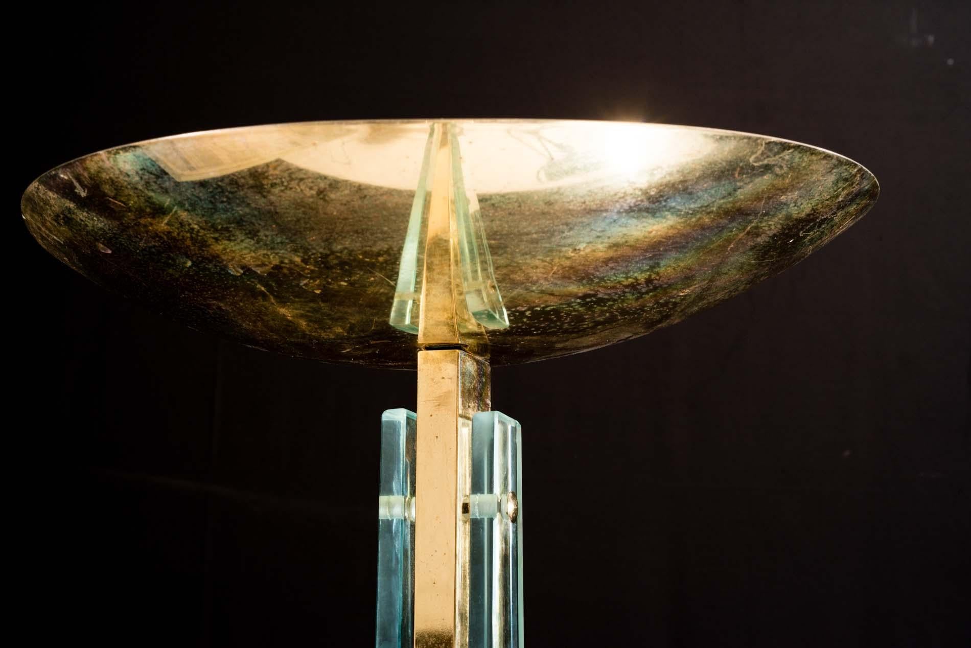 Italian Fontana Arte Midcentury Murano Glass Floor Lamp Pietro Chiesa Attributed, 1940s For Sale