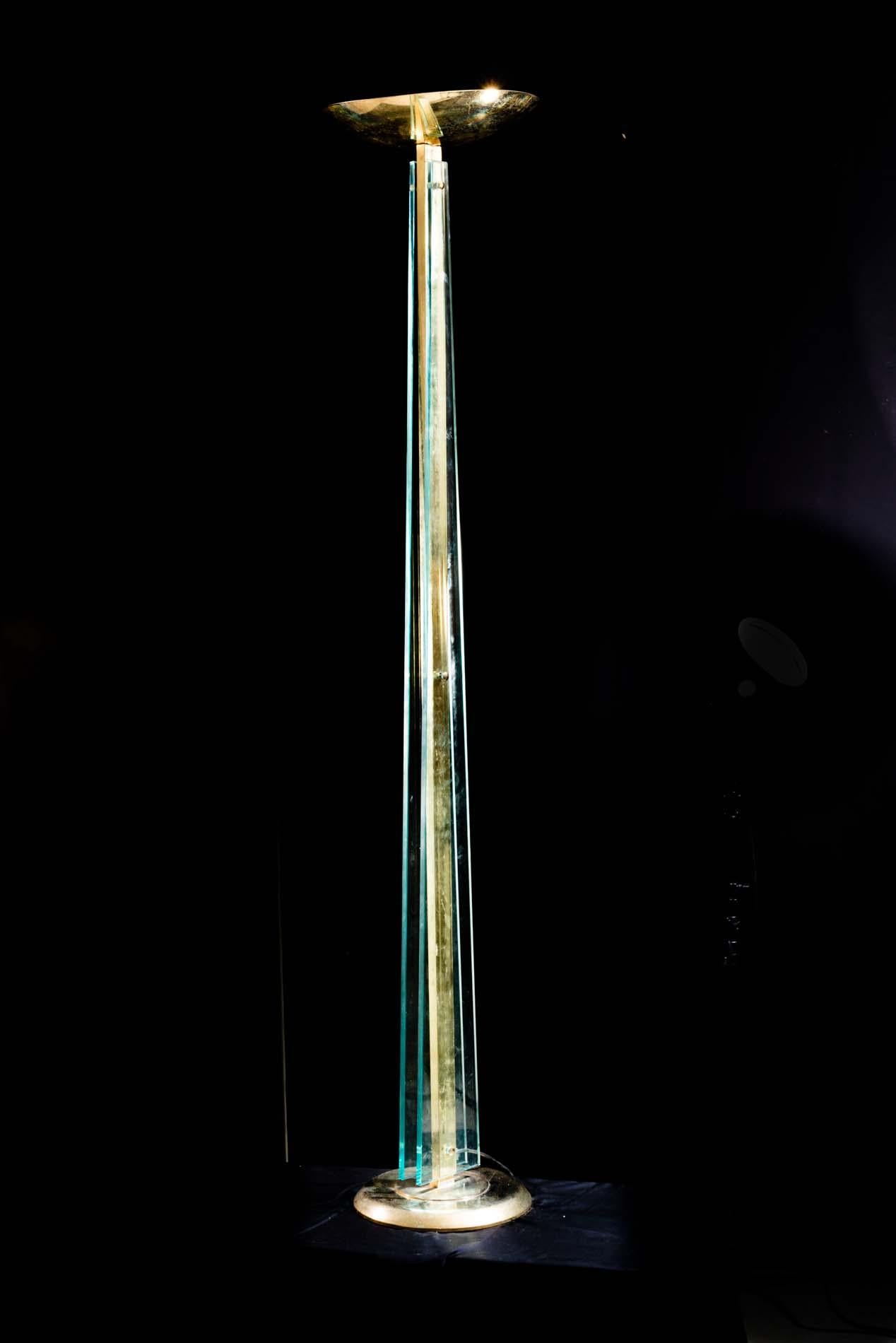 Fontana Arte Midcentury Murano Glass Floor Lamp Pietro Chiesa Attributed, 1940s For Sale 3
