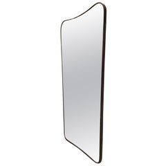 Fontana Arte Mirror Brass Wood Glass, 1940, Italy