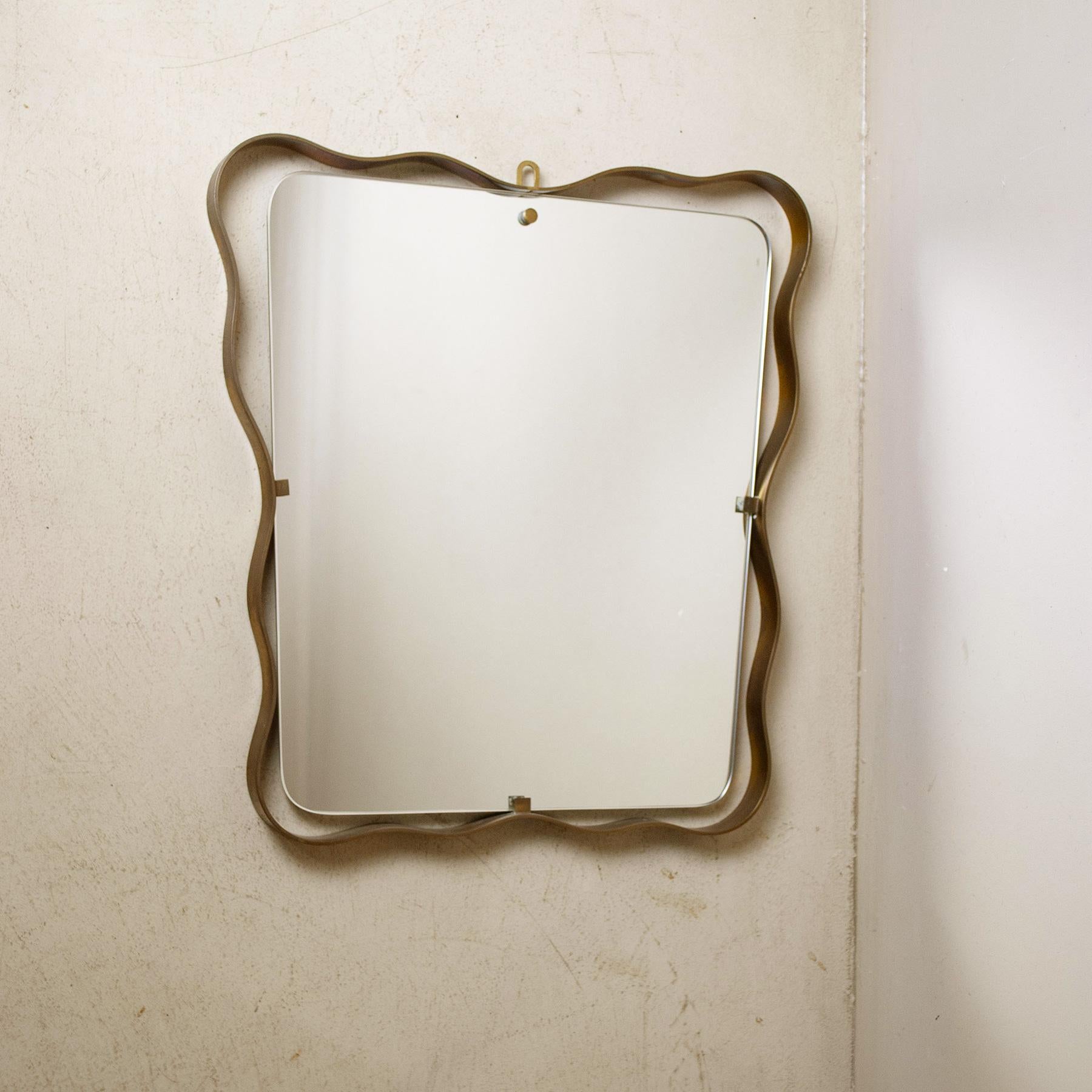 Fontana Arte mirror in brass from the fifties In Good Condition In bari, IT