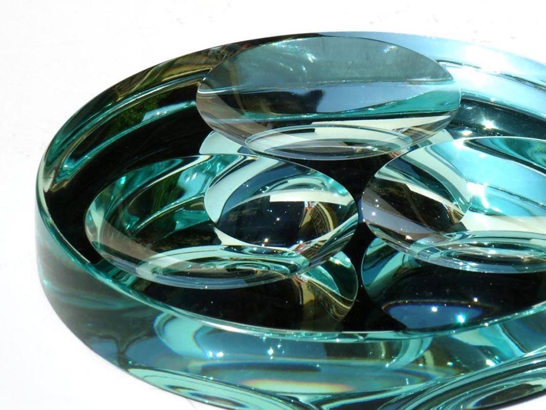 Fontana Arte Verspiegeltes Kristall Italienisches Design, 1960er Aschenbecher Schale (Moderne) im Angebot